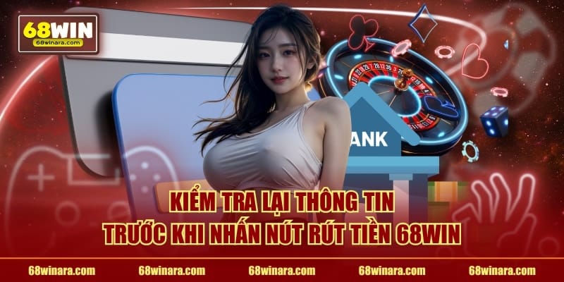 Kiểm tra lại thông tin trước khi nhấn nút rút tiền 68WIN